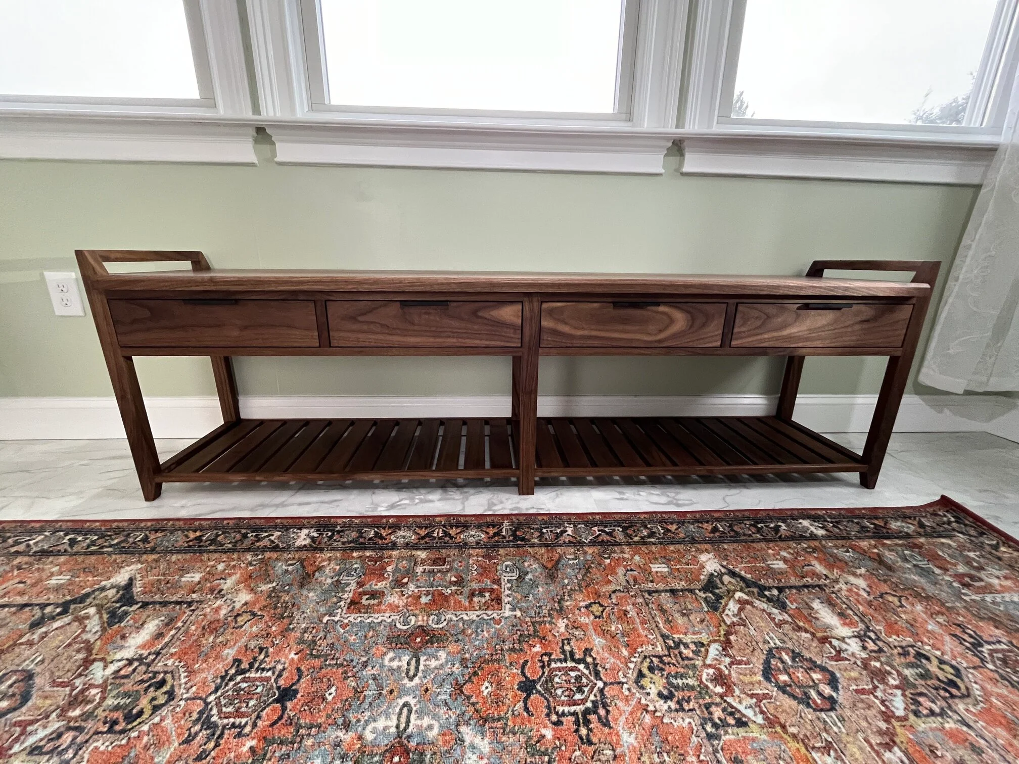 Walnut Shoe Bench