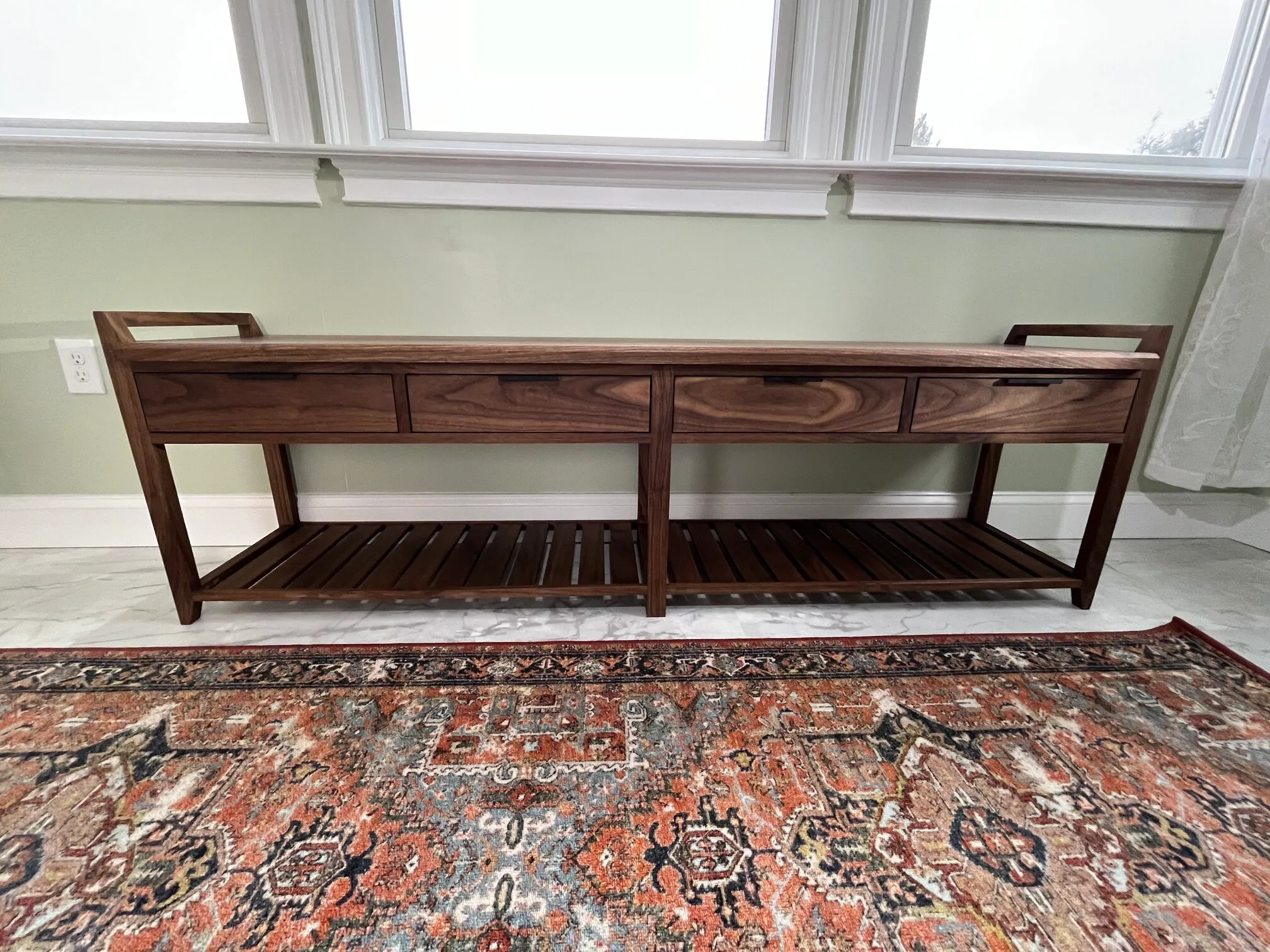 Walnut Shoe Bench